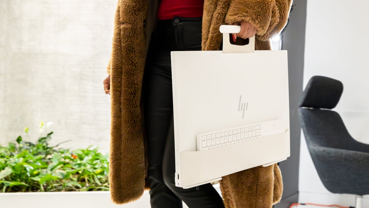 This portable PC can be carried like a briefcase — and it has a kangaroo pouch, too