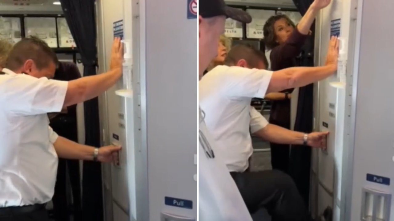Video shows husband stuck in Delta airplane bathroom on flight to New Orleans: 'Unfortunate situation'